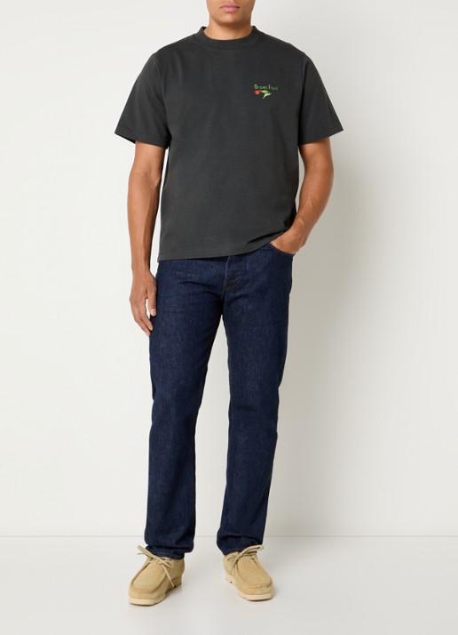 Bram's Fruit Flora 2.0 T-shirt met logo- en backprint - voorkant 3 donkergrijs