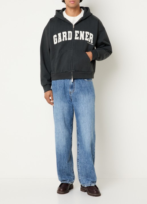 Bram's Fruit Gardener sweatvest met borduring - voorkant 5 antraciet