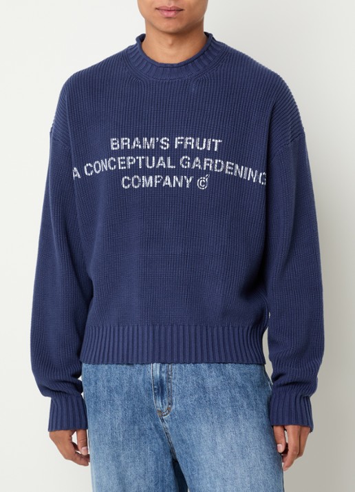 Bram's Fruit Grofgebreide trui met logoprint