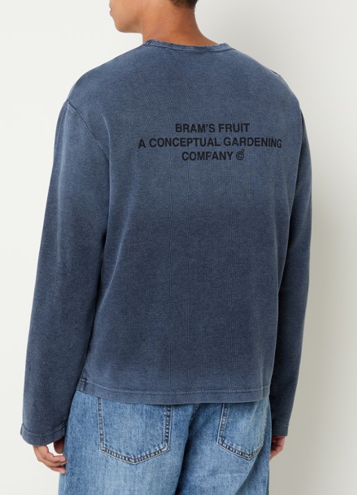 Bram's Fruit Longsleeve met logo- en backprint - detail 3 indigo