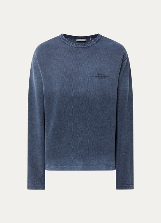Bram's Fruit Longsleeve met logo- en backprint - voorkant indigo
