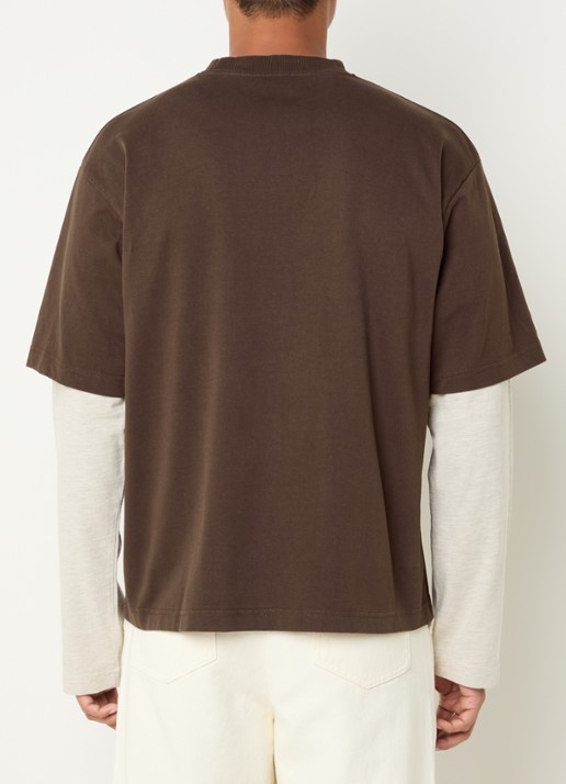Bram's Fruit Longsleeve met logoprint - achterkant 2 bruin