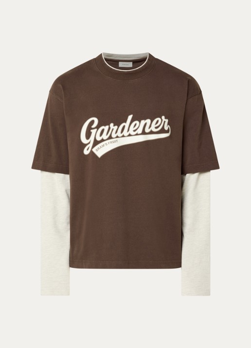 Bram's Fruit Longsleeve met logoprint - voorkant 3 bruin