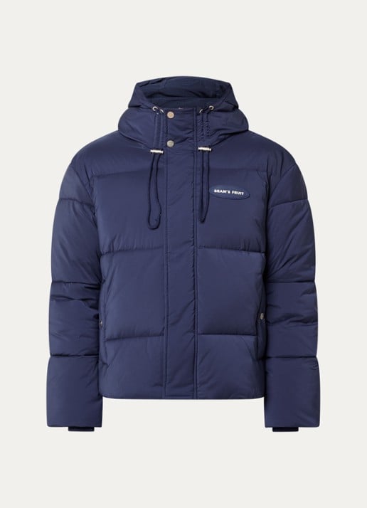 Bram's Fruit Puffer jack met capuchon - voorkant 2 donkerblauw