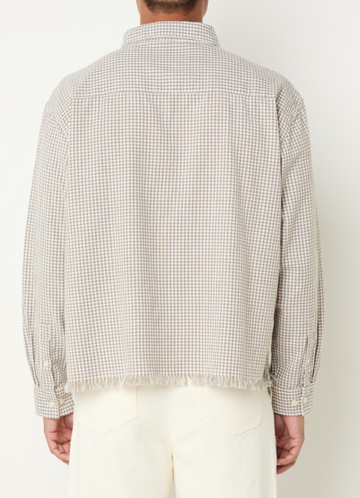Bram's Fruit Regular fit overhemd met ruitdessin - achterkant 2 beige