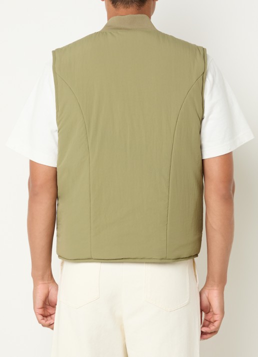 Bram's Fruit Reversible bodywarmer met steekzakken - achterkant 5 olijfgroen