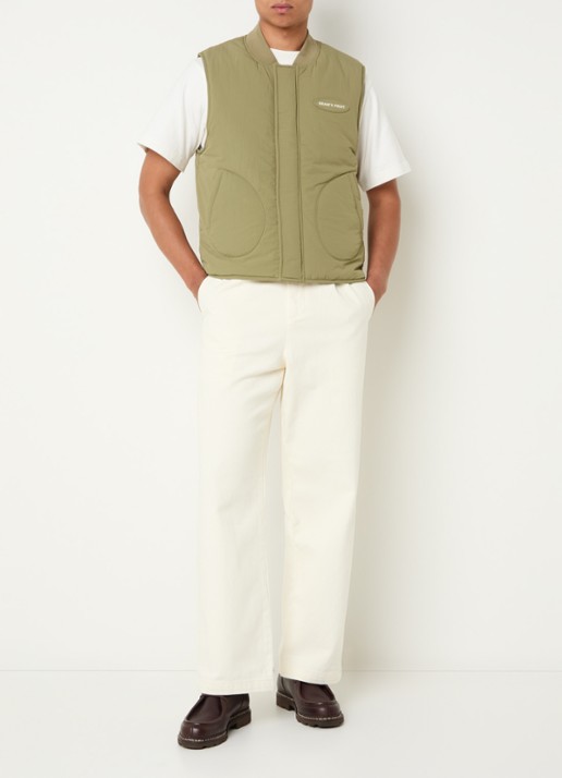 Bram's Fruit Reversible bodywarmer met steekzakken - voorkant 4 olijfgroen