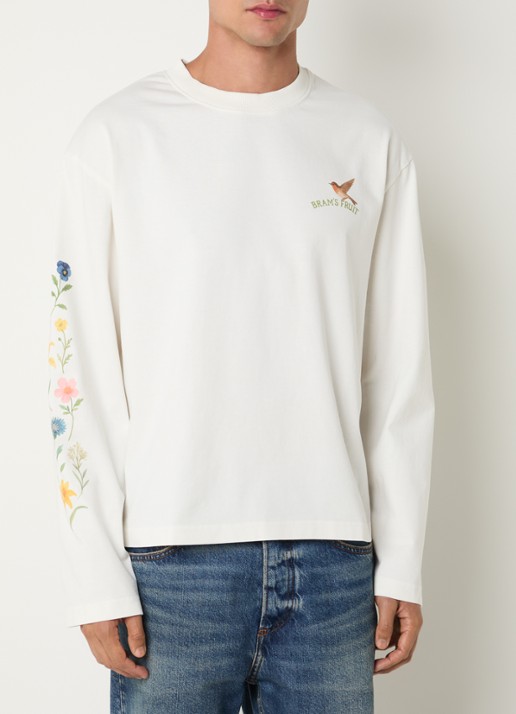 Bram's Fruit Robin longsleeve T-shirt met logo