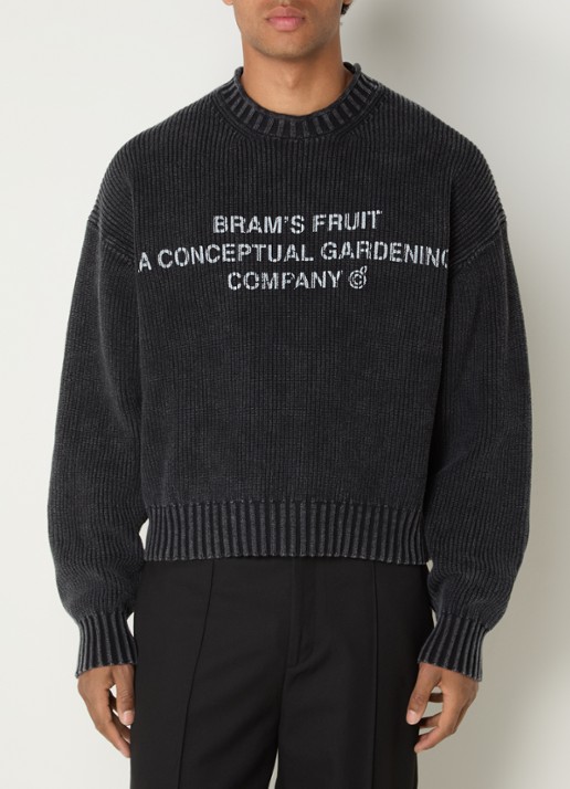 Bram's Fruit Stamp grofgebreide trui met logo
