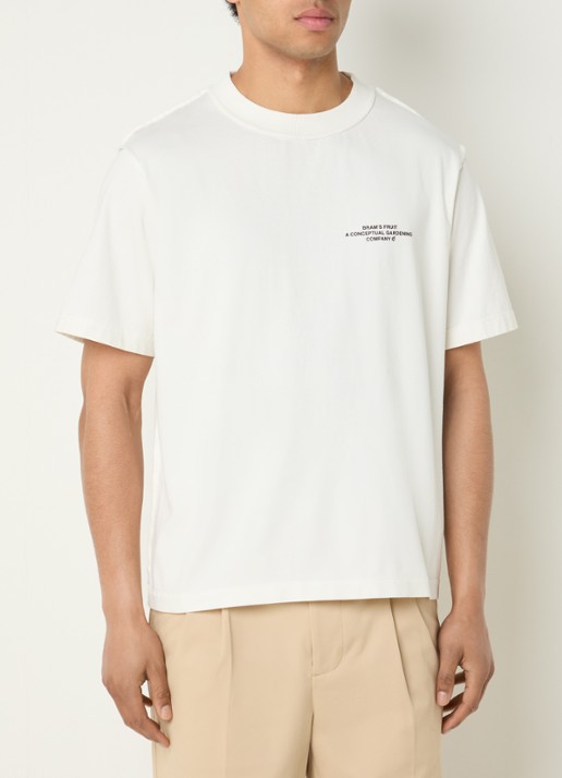 Bram's Fruit Stamp T-shirt met logo- en backprint - achterkant 4 wit
