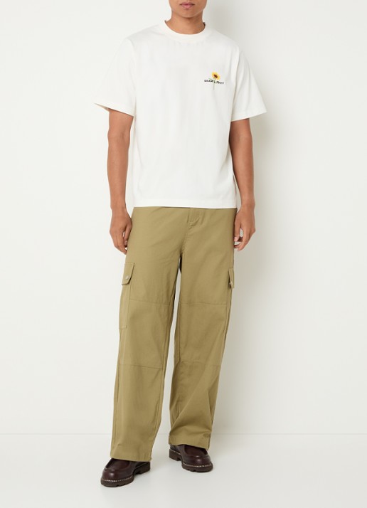 Bram's Fruit Sunflower T-shirt met logo- en backprint - voorkant 2 gebroken wit