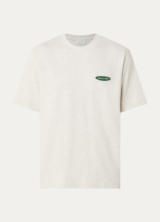 Bram's Fruit T-shirt met logo- en backprint - voorkant 2 beige