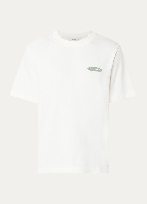 Bram's Fruit T-shirt met logo- en backprint - voorkant 2 gebroken wit