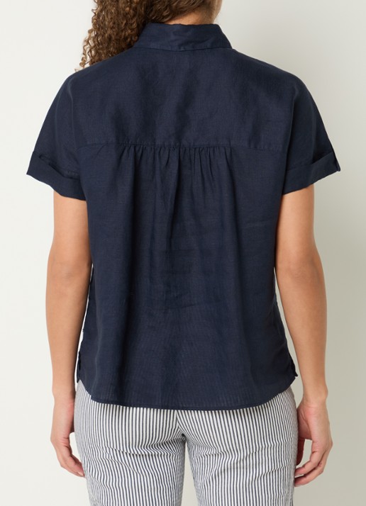 BRAX Blouse met borstzak - achterkant 4 donkerblauw