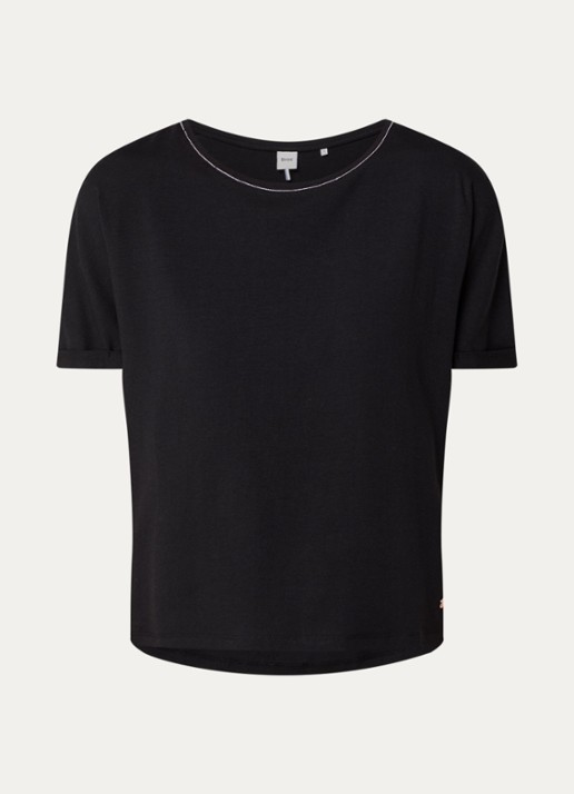 BRAX Caelen T-shirt met stretch - voorkant zwart