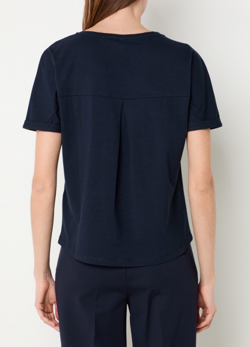 BRAX Caelen T-shirt met stretch - achterkant 4 donkerblauw