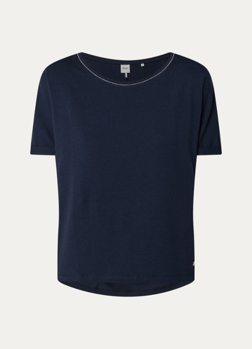 BRAX Caelen T-shirt met stretch - voorkant donkerblauw