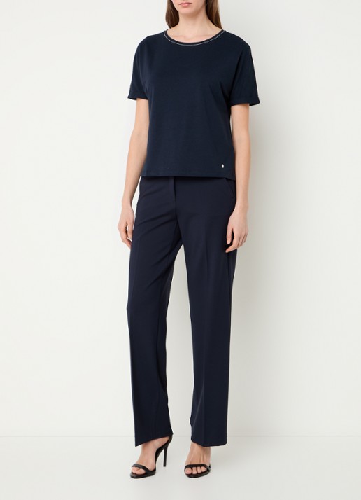 BRAX Caelen T-shirt met stretch - voorkant 2 donkerblauw
