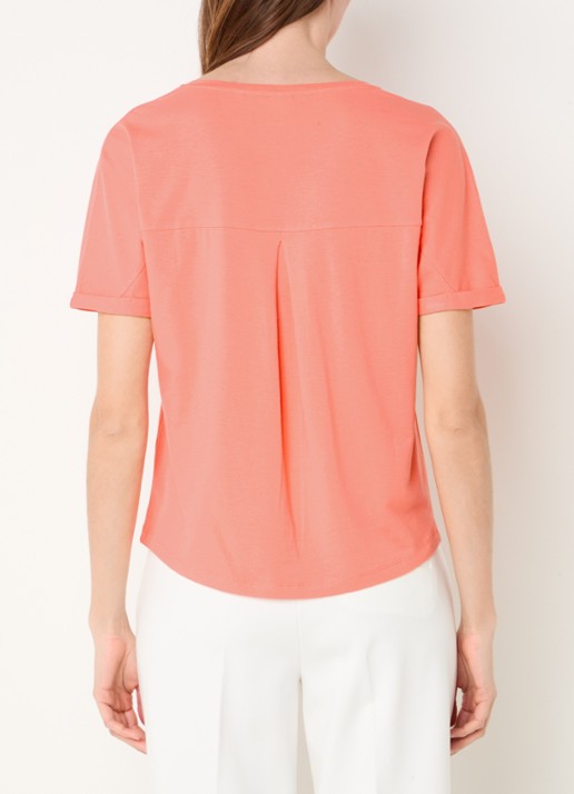 BRAX Caelen T-shirt met stretch - achterkant 4 koraalroze
