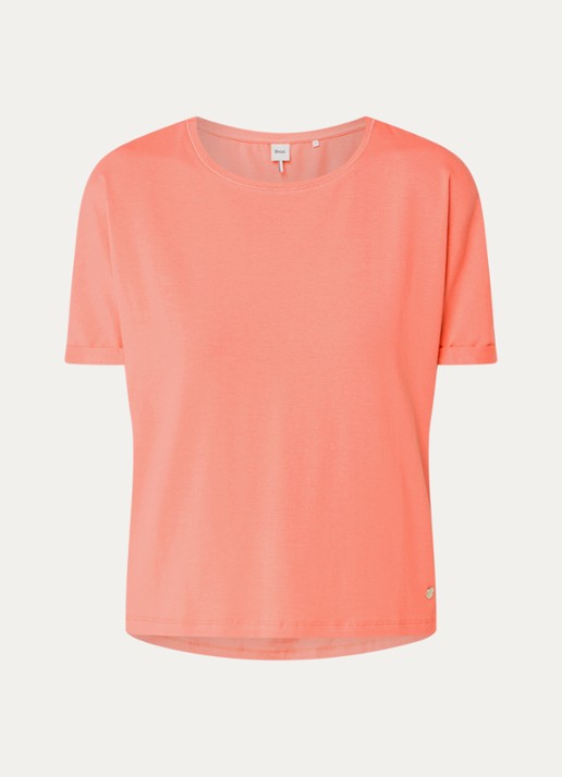 BRAX Caelen T-shirt met stretch - voorkant 2 koraalroze