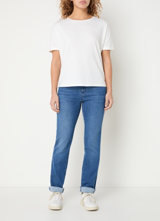 BRAX Caelen T-shirt met stretch - voorkant 2 gebroken wit