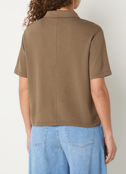 BRAX Cara polo van jersey  - achterkant 3 lichtbruin