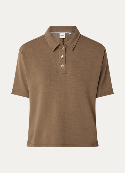 BRAX Cara polo van jersey  - voorkant lichtbruin