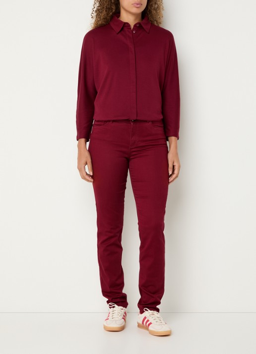 BRAX Celia blouse met stretch - voorkant 3 donkerrood