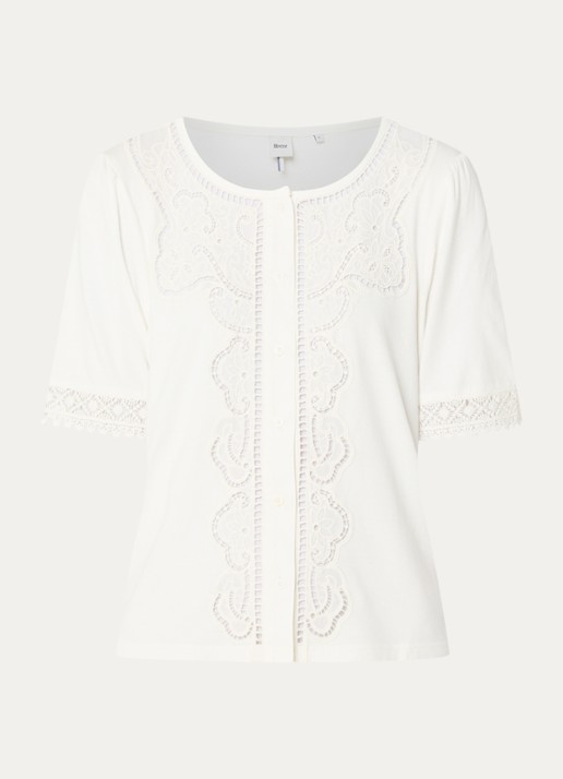 BRAX Celina tuniek met broderie - voorkant 3 wit