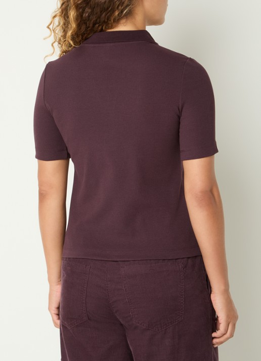 BRAX Cleo polo met stretch - achterkant aubergine