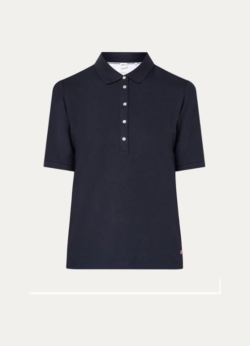 BRAX Cleo polo van piqué katoen - voorkant donkerblauw
