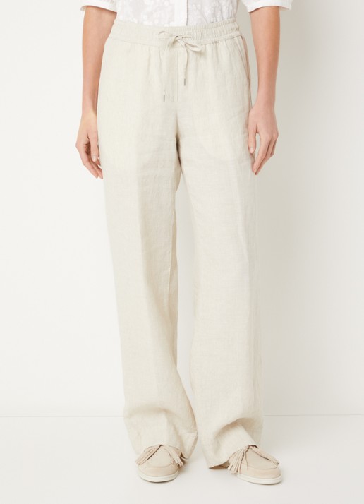 BRAX Farina loose fit pantalon van linnen met steekzakken