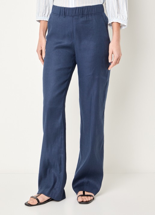 BRAX High waist loose fit broek in linnenblend met steekzakken