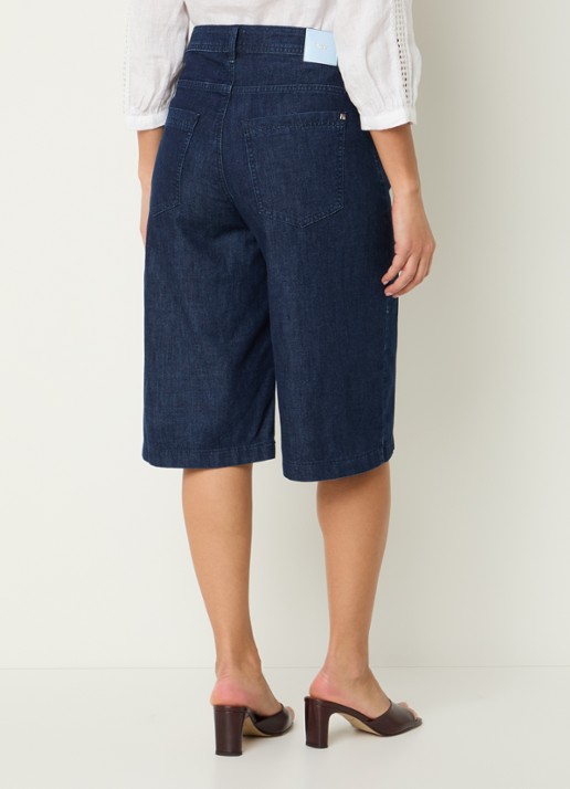 BRAX Maine B high waist straight fit korte broek van denim - achterkant 2 donkerblauw