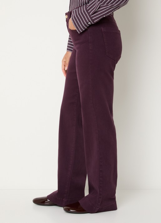 BRAX Maine high waist loose fit jeans met gekleurde wassing - detail 5 aubergine