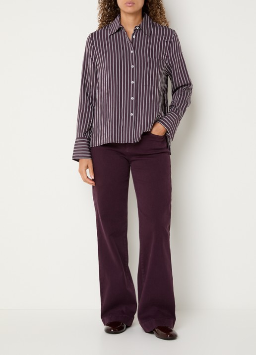 BRAX Maine high waist loose fit jeans met gekleurde wassing - voorkant 3 aubergine