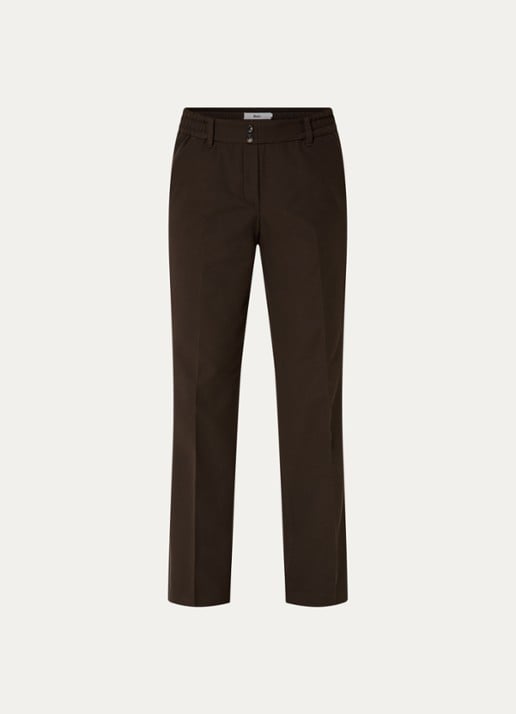 BRAX Maine high waist slim fit pantalon met steekzakken - voorkant 3 donkerbruin