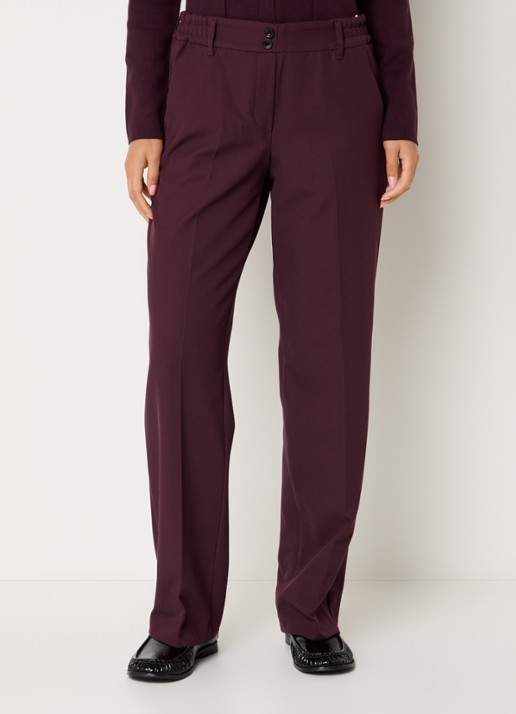 BRAX Maine high waist slim fit pantalon met steekzakken - detail 2 bordeauxrood