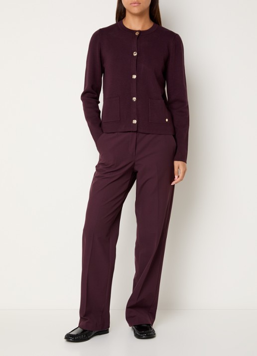 BRAX Maine high waist slim fit pantalon met steekzakken - voorkant 4 bordeauxrood