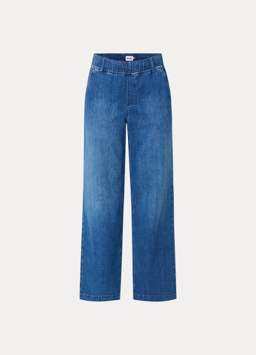 BRAX Maine high waist straight fit jeans met steekzakken  - voorkant 3 donkerblauw