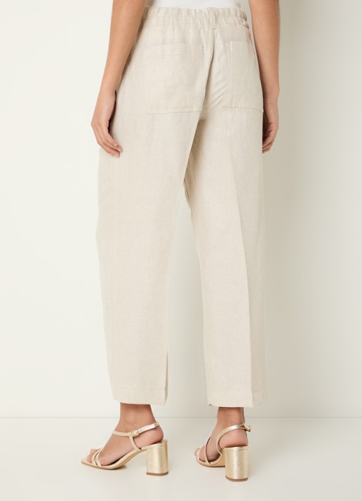 BRAX Maine low waist straight fit chino in linnenblend - achterkant beige
