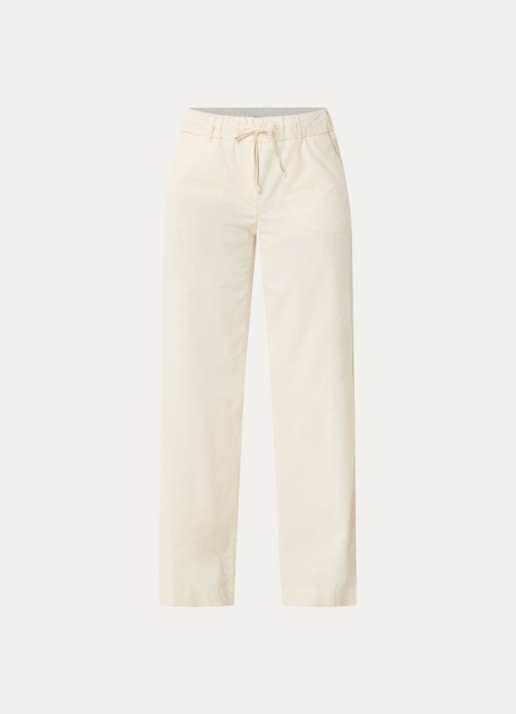 BRAX Maine mid waist straight fit broek van corduroy - voorkant gebroken wit