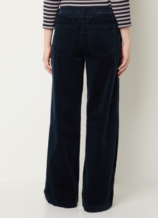 BRAX Maine mid waist straight fit broek van corduroy - achterkant 3 donkerblauw