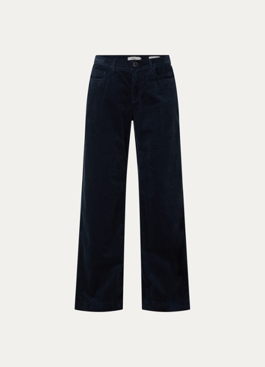 BRAX Maine mid waist straight fit broek van corduroy - voorkant 4 donkerblauw