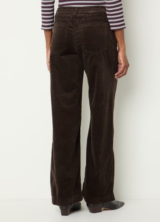 BRAX Maine mid waist straight fit broek van corduroy - achterkant 5 bruin