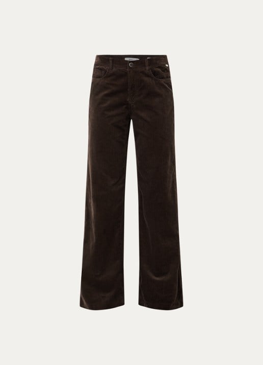 BRAX Maine mid waist straight fit broek van corduroy - voorkant 3 bruin