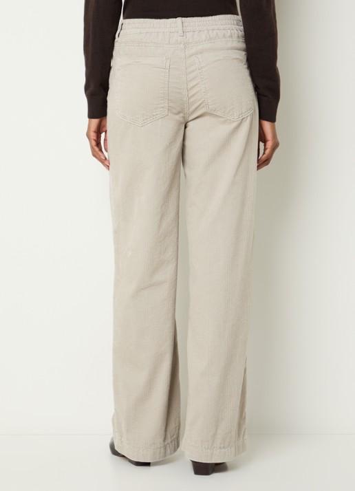 BRAX Maine mid waist straight fit broek van corduroy - achterkant 5 ivoor