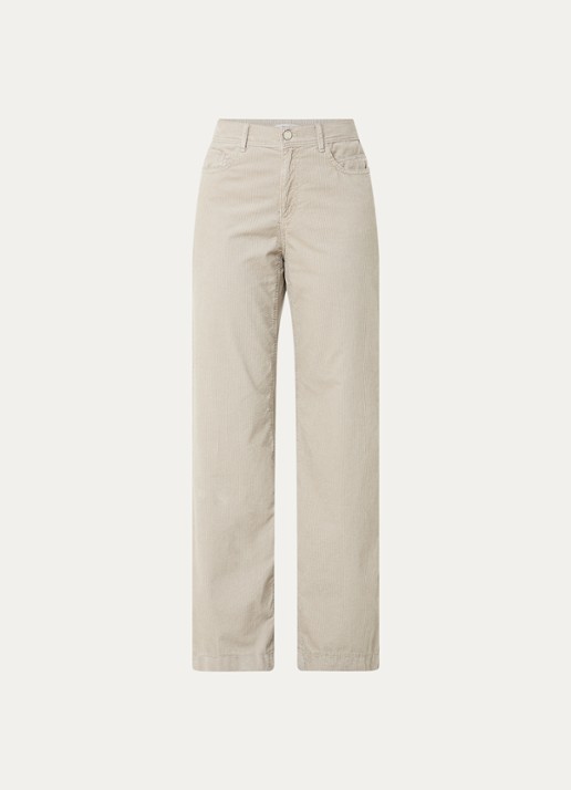 BRAX Maine mid waist straight fit broek van corduroy - voorkant ivoor
