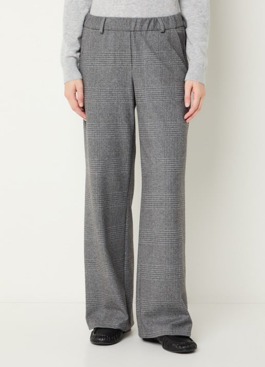 BRAX Maine mid waist straight fit pantalon met ruitdessin