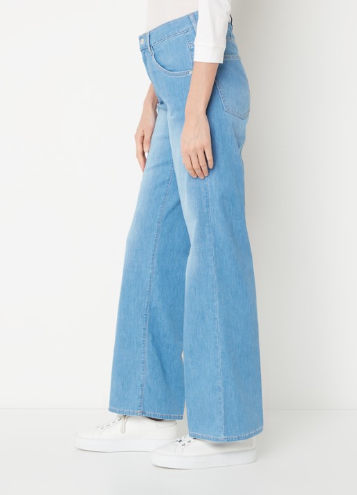 BRAX Maine mid waist wide leg jeans met lichte wassing - detail 2 indigo